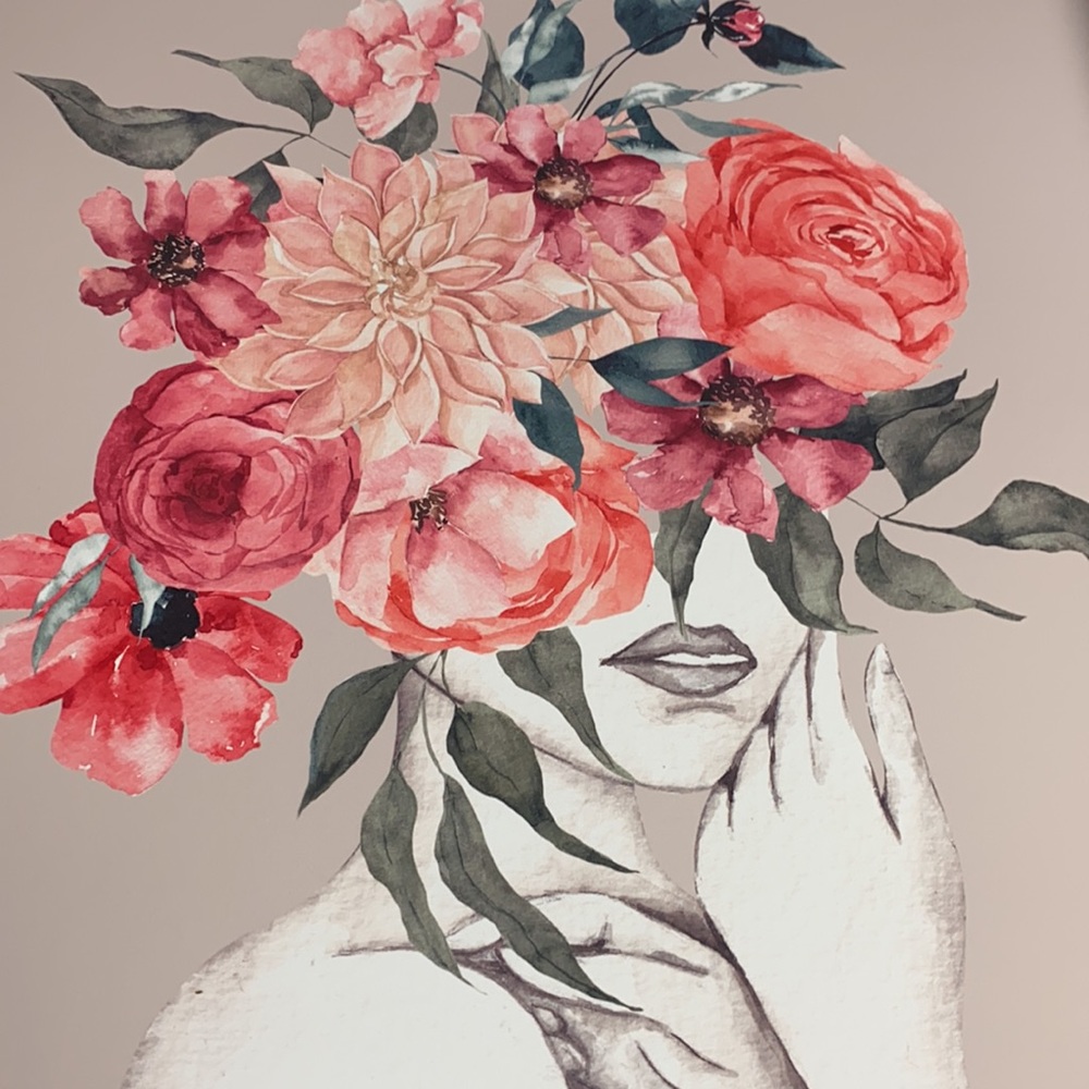 Abstract Floral Woman Wall Art Print Unframed - Picture 15 of 17